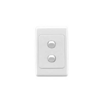 Flush Switch, 2 Gang, 250VAC, 10A, Series 2000, Standard, Vertical, 2032VA-WE, White Electric