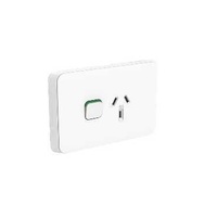 Clipsal Iconic - Single Switch Socket Outlet, Horizontal Mount, 250V, 10A, 3015-VW, Vivid White