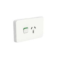 Clipsal Iconic - Single Switch Socket Outlet, Horizontal Mount, 250V, 15A, 301515-VW, Vivid White