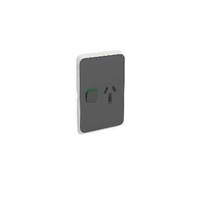 Clipsal Iconic - Single Switch Socket Outlet Grid, Vertical Mount, 250V, 10A, 3015VG