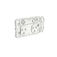 Clipsal Iconic - Twin Switch Socket Outlet Grid, Horizontal Mount, 250V, 10A, 3025G