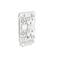 Clipsal Iconic - Twin Switch Socket Outlet Grid, Vertical Mount, 250V, 10A with Removable Extra Switch Aperture, 3025VXUAG