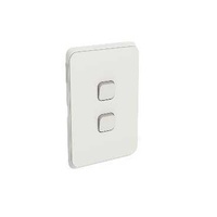 Clipsal Iconic - Flush Switch, 2 Gang, Veritcal Mount,1-Way/2-Way, 250V, 10AX, LED, 3042VAL
