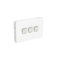 Clipsal Iconic - Flush Switch, 3 Gang, Horizontal Mount, 1-Way/2-Way, 250V, 10AX, 3043HA