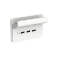 Clipsal Iconic - 3 Gang USB Charging Station Skin, 3043HS-VW, Vivid White