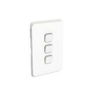 Clipsal Iconic - Flush Switch, 3 Gang, Vertical Mount, 1-Way/2-Way, 250V, 10AX, 3043VA