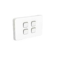 Clipsal Iconic - Flush Switch, 4 Gang, Horizontal Mount, 1-Way/2-Way, 250V, 10AX, 3044HA