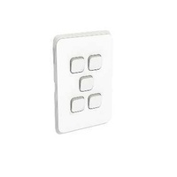 Clipsal Iconic - Flush Switch, 5 Gang, 1-Way/2-Way, Vertical Mount, 250V, 10AX,, 3045VA