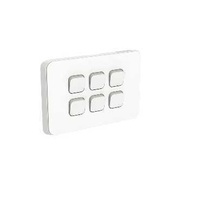 Clipsal Iconic - Flush Switch, 6 Gang, 1-Way/2-Way, Horizontal Mount, 250V, 10AX, 3046HA