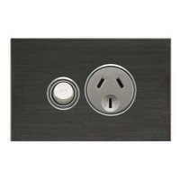 Single Switch Socket Outlet, Saturn, 250V, 10A, 1 Gang, 4015-HB, Horizon Black