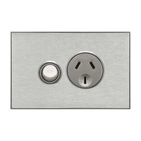 Single Switch Socket Outlet, Saturn, 250V, 10A, 1 Gang, 4015-HS, Horizon Silver