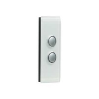 Switch Grid Plate and Cover, 2 Gang, Less Mechanism, Architrave, 4062-HS, Horizon Silver