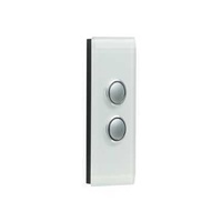 Switch Grid Plate and Cover, 2 Gang, Less Mechanism, Architrave, 4062-PW, Pure White