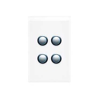 Push Button Switch, LED, 4 Gang, Saturn 4000 series, 4064PBL-PW, Pure White