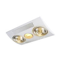 Ensuite Bathroom Fan, Light, Heater with Draftstopper, 2 x 275W, 6600ADS, White Electric