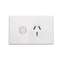 Single Switch Socket Outlet, Classic, 250V, 10A, C2015-WE, White Electric