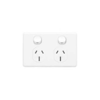 Twin Switch Socket Outlet, Classic, 250V, 10A, C2025-WE, White Electric