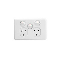 Twin Switch Socket Outlet, Classic, 250V, 10A, Removable Extra Switch, C2025XA-WE, White Electric