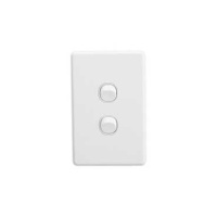 Flush Switch, 2 Gang, 250VAC, 10A, Classic C2000 Series, Standard, Vertical, C2032VA-WE, White Electric