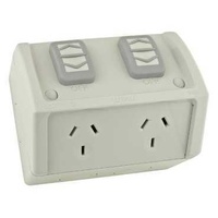 Weatherproof Socket Switch Double 10A 250V WSC227/2RG