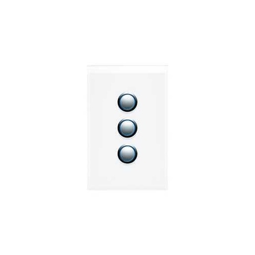 Push Button Switch, LED, 3 Gang, Saturn 4000 series, 4063PBL-PW, Pure White