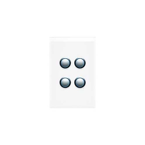 Push Button Switch, LED, 4 Gang, Saturn 4000 series, 4064PBL-PW, Pure White