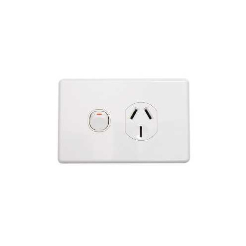 Single Switch Socket Outlet, Classic, 250V, 10A, C2015-WE, White Electric