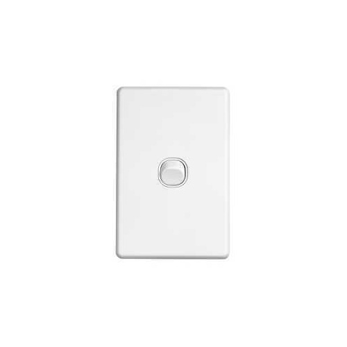 Flush Switch, 1 Gang, 250VAC, 10A, Classic C2000 Series, Standard, Vertical, C2031VA-WE, White Electric