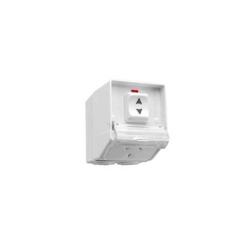 Weatherproof Single Switch Socket Outlet, 250V, 10A Surface Mount, WSC228-GY, Grey